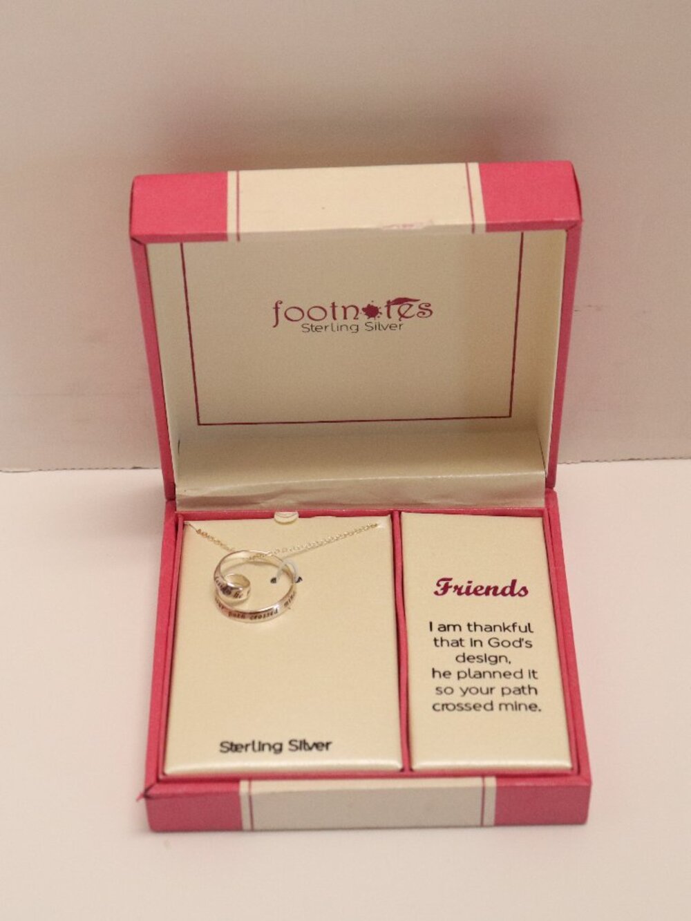 Footnotes Sterling Silver Women's Necklace Friends God
